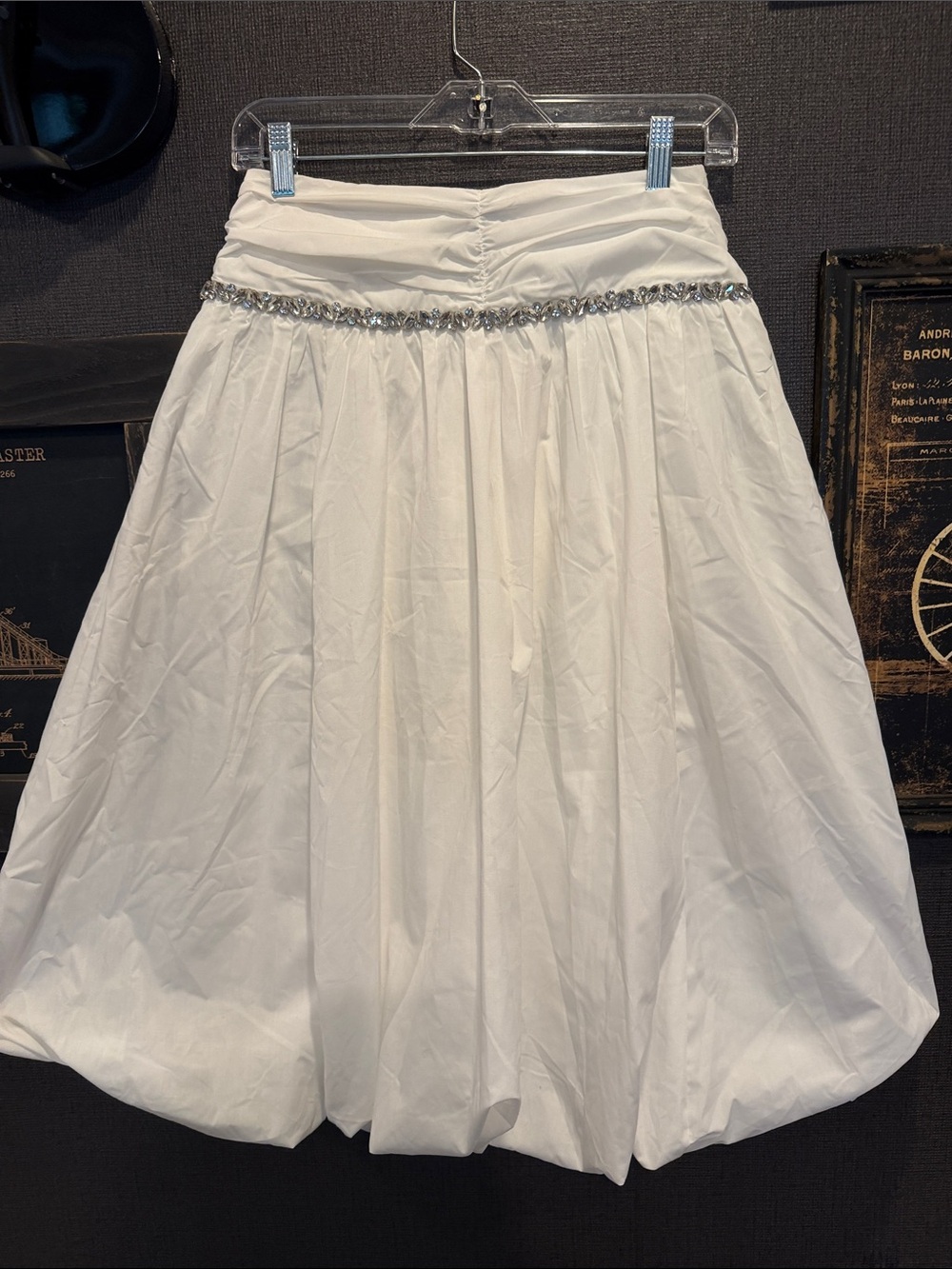 Alice Blu White Wedding Bride Embellished Bubble A-Line Skirt